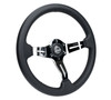 NRG Light Weight Gaming Steering Wheel - Splitz Chrome Silver Spokes Perforated Leather - ST-010CH-PR Photo - Close Up