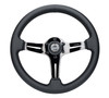 NRG Light Weight Gaming Steering Wheel - 350mm 3 Black Chrome Silver Spokes Perforated Leather - ST-018BC-PR Photo - Primary