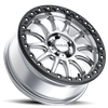Raceline A14SB Alpha 15x7in /  BP / 25mm Offset / 68mm Bore - Hyper Silver w/Black Ring - A14SB-57012+25 Photo - Close Up