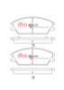 DBA 86-14 Hyundai Front Race Brake Pads - DB1252RP Technical Drawing