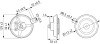 Hella Heavy Duty B36 Low-Tone Disc Horn 12V 235Hz - 002768082 Technical Drawing