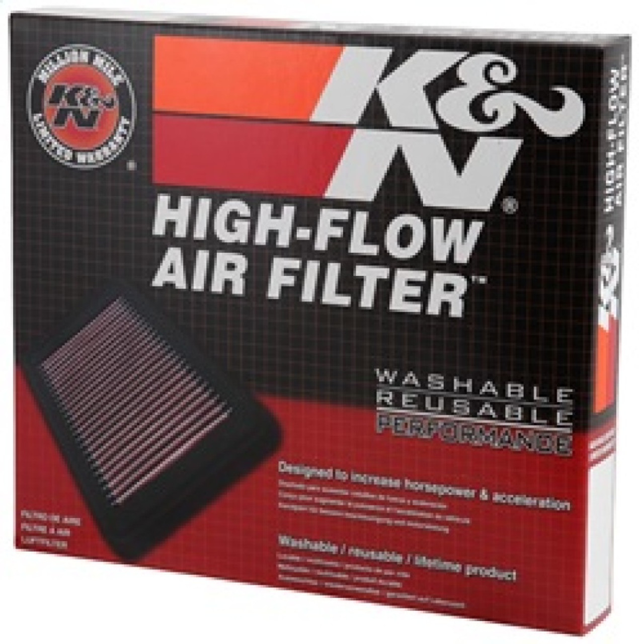 K&N Drop-In Replacement Air Filter (2015-2023 Mustang GT, EcoBoost, V6)  (33-5029)