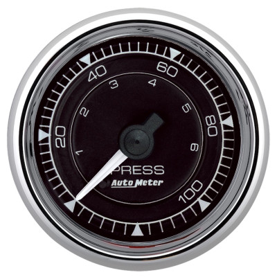 Autometer Chrono 2-1/16in 100PSI Mechanical Pressure Gauge - Chrome - 9721 Photo - Primary
