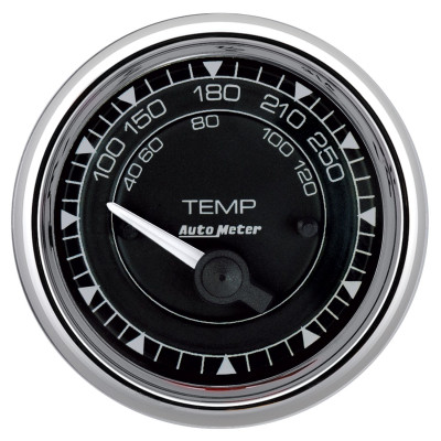 AutoMeter Chrono 2-1/16in 250 Degree Temperature Electric Gauge - Chrome - 9737 Photo - Primary