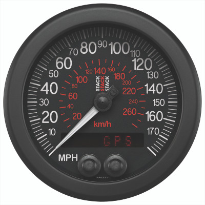 Autometer Stack Instruments 88mm 0-180 MPH 290 KM/H GPS Speedometer - Black - ST3803 Photo - Primary