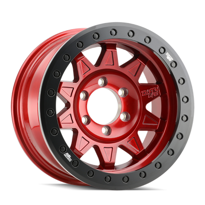 Dirty Life 9302 Roadkill Race 17x9/5x127 BP/-14mm Offset/71.5mm Hub Crimson Candy Red Wheel Beadlock - 9302-7973R14 Photo - Primary