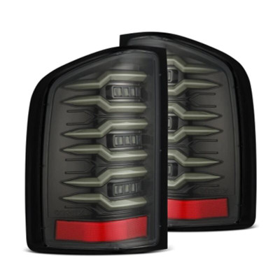 AlphaRex 07-13 Chevrolet Silverado 1500 (Ex. Hybrid Models) LUXX-Series LED Tail Lights Alpha-Black - 620090 Photo - Primary