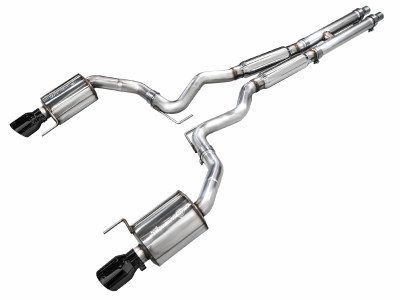AWE 2024 Ford Mustang GT Fastback S650 RWD Touring Catback Exhaust w/ Dual Diamond Black Tips - 3015-33650 Photo - Primary