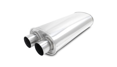 Vibrant Streetpower Oval Muffler 2.50in Dual Inlet/Outlet 18in Body Length - 10538 User 1