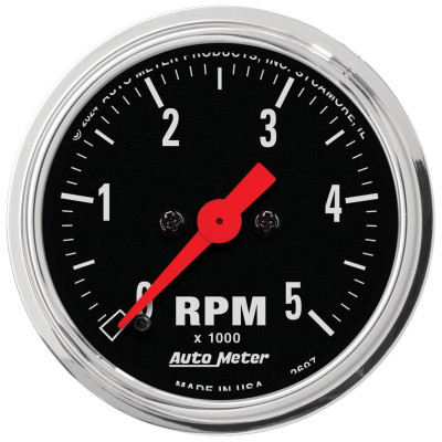 Autometer Traditional Chrome 2-1/16in 5K RPM In-Dash Mechanical Tachometer - 2497 Photo - Primary