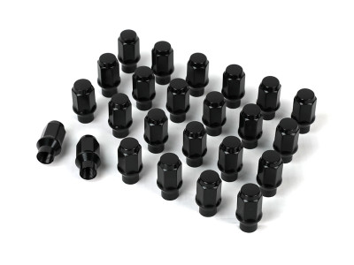 ICON Alloys Lug Nut Kit Black - 14x1.5 - 24 Lug Nuts w/ Custom Shank - 89141524B-ET Photo - Primary