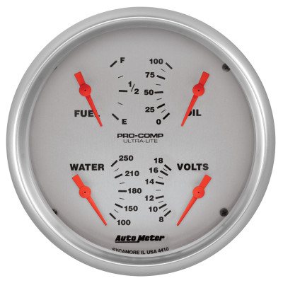 Autometer Ultra-Lite Quad Gauge 5in. 240Ohm (E) - 33Ohm (F) Electric - 4410 Photo - Primary