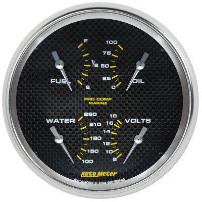 Autometer Marine Carbon Fiber 5in Gauge - 100PSI - 200705-40 Photo - Primary