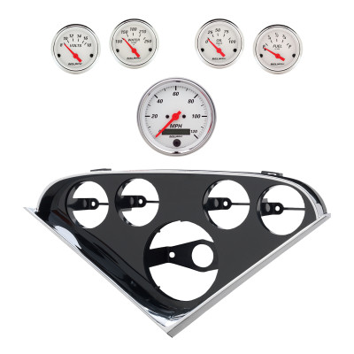 Autometer Arctic White Direct Fit Dash Kit 55-56 Chevrolet (1 x 3-3/8in. / 4 x 2-1/16in.) - 2207-03 Photo - Primary