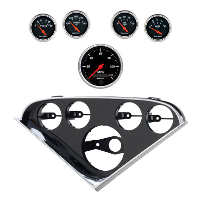Autometer Designer Black Direct Fit Dash Kit 55-56 Chevrolet (1 x 3-3/8in. / 4 x 2-1/16in.) - 2207-06 Photo - Primary