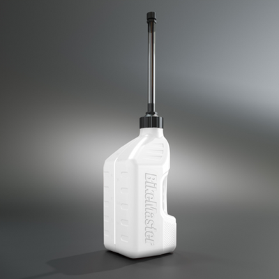 BikeMaster 2.5 Gallon White Jug Black Cap w/ Auto Shut Off Hose - 101011 User 1