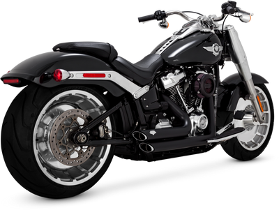Vance and Hines 18-22 Harley Softail Wide Tire Shortshots Staggered Exhaust System - Black - 47335-22 Photo - Primary