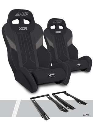 PRP Polaris RZR PRO XP XCR Suspension Seats Kit (Pair) - Black & Gray - A8001-PORXP-C79-203 Photo - Primary