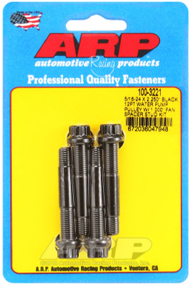 ARP 5/16-24 X 2.250 black 12pt water pump pulley w/ 1.000in fan spacer stud kit - 100-3221 Photo - Primary