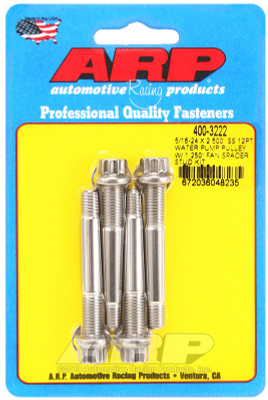 ARP 5/16-24 X 2.500 SS 12pt water pump pulley w/ 1.250in fan spacer stud kit - 400-3222 Photo - Primary