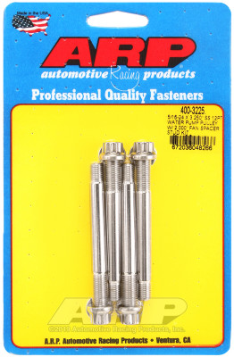 ARP 5/16-24 X 3.250 SS 12pt water pump pulley w/ 2.000in fan spacer stud kit - 400-3225 Photo - Primary