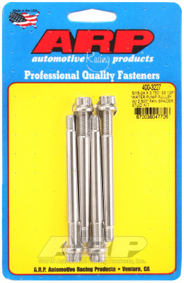 ARP 5/16-24 X 3.750 SS 12pt water pump pulley w/ 2.500in fan spacer stud kit - 400-3227 Photo - Primary