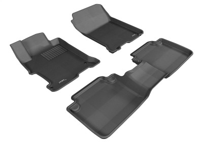 3D MAXpider 2013-2017 Honda Accord Sedan Kagu 1st & 2nd Row Floormats - Black - L1HD04801509 Photo - Primary
