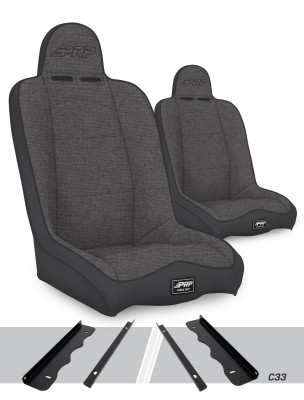 PRP 95-01 Jeep Cherokee XJ Daily Driver High Back Suspension Seats Kit (Pair) - Gray - A140110-C33-54 Photo - Primary