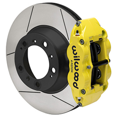 Wilwood 99-12 Porsche 911(996/997) Superlite 4R Rear Brake Kit Slotted 14.00in Rotor W/Lines - Ylw - 140-17101-Y Photo - Primary