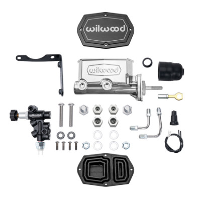Wilwood Compact Tandem M/C Aluminum 1.00in Bore w/ Brkt/Valve/Push (Mopar) - Chrome P-coat - 261-17319-P Photo - Primary
