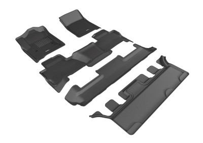 3D MAXpider 2015-2020 Chevrolet Tahoe Kagu 1st & 2nd & 3rd Row Floormats - Black - L1CH06801509 Photo - Primary