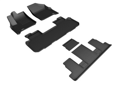 3D MAXpider 2018-2020 Chevrolet Traverse Kagu 1st & 2nd & 3rd Row Floormats - Black - L1CH08601509 Photo - Primary