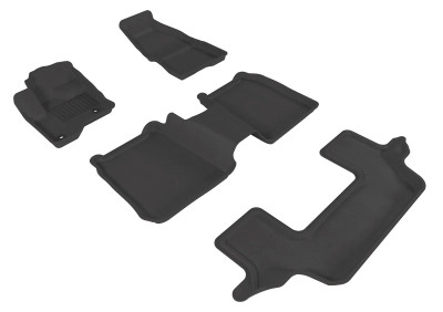 3D MAXpider 2009-2019 Ford Flex Kagu 1st & 2nd & 3rd Row Floormats - Black - L1FR02101509 Photo - Primary