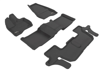 3D MAXpider 2011-2014 Ford Explorer Kagu 1st & 2nd & 3rd Row Floormats - Black - L1FR03601509 Photo - Primary