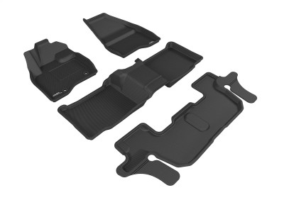 3D MAXpider 2015-2016 Ford Explorer Kagu 1st & 2nd & 3rd Row Floormats - Black - L1FR09101509 Photo - Primary