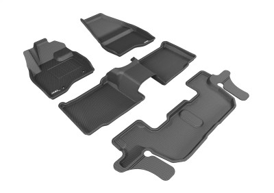 3D MAXpider 2015-2016 Ford Explorer Kagu 1st & 2nd & 3rd Row Floormats - Black - L1FR09201509 Photo - Primary