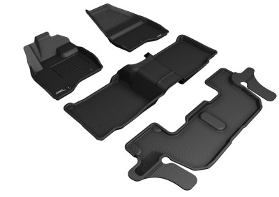 3D MAXpider 2017-2019 Ford Explorer Kagu 1st & 2nd & 3rd Row Floormats - Black - L1FR11101509 Photo - Primary