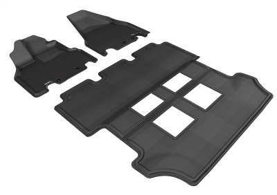 3D MAXpider 2011-2017 Honda Odyssey EX Kagu 1st & 2nd Row Floormats - Black - L1HD03801509 Photo - Primary