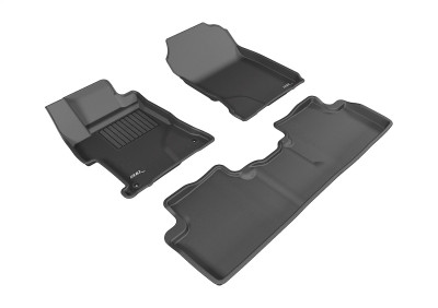 3D MAXpider 2014-2015 Honda Civic Sedan Kagu 1st & 2nd Row Floormats - Black - L1HD06301509 Photo - Primary