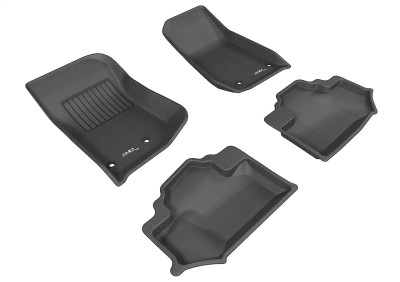 3D MAXpider 2014-2018 Jeep Wrangler JK 2-Door Kagu 1st & 2nd Row Floormats - Black - L1JP01201509 Photo - Primary