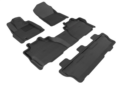 3D MAXpider 2008-2011 Toyota Sequoia Kagu 1st & 2nd & 3rd Row Floormats - Black - L1TY14601509 Photo - Primary