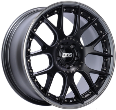 BBS CH-RII 21x9.5 5x112 Satin Black Wheel w/ Polished SS Lip w/ Motorsport Etch - CH614BPPO-MTSP Photo - Primary