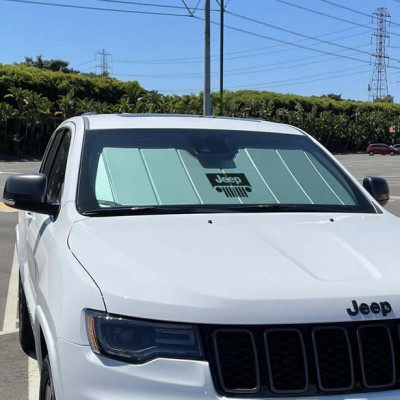 Covercraft 22-24 Jeep Grand Cherokee UVS100 Custom Sunscreen with Jeep Grill logo - UJL11776FJ12SV Photo - Primary