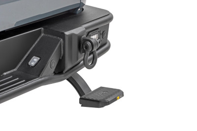 Climbing into your truck bed shouldn't feel like a workout. The Rough Country Manual Bed Step delivers instant access with a simple foot tap - dropping down 5 inches to give you the extra boost you need. Whether you're loading up tools, gear, or groceries, this step makes it easier on your back and knees, while keeping your footing secure in any condition.Effortless 5-Inch Drop: Skip the awkward reach and risky hops. This step provides a convenient 5-inch drop for smoother, safer access to your truck bed - anytime you need it.Hands-Free Deployment: Just a light push of the foot and you're good to go. The spring-loaded step deploys instantly and supports up to 330 lbs for heavy-duty performance without the hassle.Stable, Slip-Resistant Surface: The 6-inch wide die-cast aluminum board features a textured, non-slip finish that keeps you steady - even in rain, mud, or snow.Lightweight Strength That Lasts: Built from rugged die-cast aluminum, this step offers the perfect balance of durability and lightweight design - ready to handle the demands of daily use and off-road adventures alike.Simple Bolt-On Installation: No drilling. No stress. This step installs with basic hand tools, so you can hit the road with confidence in no time.Upgrade your truck with convenience and durability that works as hard as you do. The Rough Country Manual Bed Step is the perfect solution for easy, secure bed access - every time.