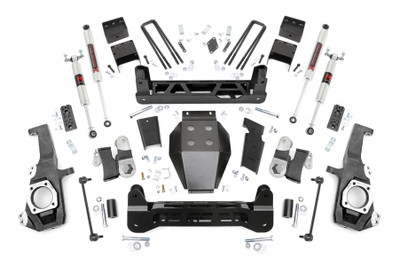 Transform Your HD With Confidence: Upgrade your fourth or fifth-generation Chevy/GMC 2500HD/3500HD with Rough Country's 5-Inch Non-Torsion Drop Suspension Lift Kit. This high-clearance system adds serious attitude and off-road capability to your truck, delivering the height you need to run 35-inch tires, all while maintaining a clean, integrated factory look underneath thanks to its non-torsion drop design.Engineered for a Sleek, Factory-Fit Appearance: Unlike traditional kits that leave torsion bars hanging low and exposed, Rough Country's innovative non-torsion drop design keeps everything tucked up and streamlined. You'll enjoy unmatched ground clearance and a sharp, OEM-style appearance that complements the aggressive stance of your HD truck.Built for Strength and Precision: The kit includes rugged, laser-cut front and rear crossmembers crafted from durable steel for a precise, bolt-on fit. The signature "RC" logo adds a bold touch up front, while the heavy-duty differential skid plate offers extra protection during off-road adventures. Lifted knuckles, rear anti-wrap blocks, and a range of premium shock options, like Rough Country's nitrogen-charged N3s or the high-performance Vertex reservoir, ensure you get the ride feel and handling you demand.Ride Quality You Can Rely On: This lift system retains factory ride comfort and control, keeps axle geometry true to spec, and preserves OEM track width. No drivetrain modifications or differential drilling required, just a clean install and predictable performance, mile after mile.Backed by Rough Country's Limited Lifetime Replacement Guarantee: Drive with peace of mind knowing your lift kit is covered for the long haul.