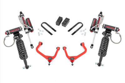 Explore New Heights: GM's fifth-generation Sierra 1500 features an impressive all-new design that's built from the ground up, with aggressive angles and head-turning stylings that fit in beautifully when transformed with Rough Country's 3.5-inch Suspension Lift.Innovative Design and Construction: When changing a vehicle's suspension, the key to preserving ride quality is keeping the geometry of all suspension components as close to their factory angles as possible. Rough Country's 3.5in lift features a set of forged aluminum upper control arms to provide the correct suspension geometry in our most durable control arm to date! This perfect-height lift is a great choice for anyone who wants more than a simple level but doesn't quite want the full height of a 6-inch option. This kit lifts and levels the front of the vehicle with the rear, offering enough increased ground clearance to run up to 33" tires with an improved, aggressive look. We didn't want to limit you to one standard kit. Rough Country's 3.5-inch kit is configurable with all the shock options that we offer. This allows you to choose which shock series you want! Ranging from our nitrogen-charged N3 shocks to our Vertex reservoir shocks the power to choose is in your hands.Installation: Requiring the use of a strut compressor to install, an estimated timeframe of 5-6 hours is recommended to complete this full installation. This full kit can be installed at home and can be completed efficiently and quickly!Limited Lifetime Replacement Warranty: Rough Country's 3.5" Suspension Lift Kit is backed with a limited lifetime replacement warranty towards manufacturer defects. As such, the product is protected from structural and workmanship damage after the date of purchase. With our industry-leading warranty give yourself peace of mind when using Rough Country's Suspension products!