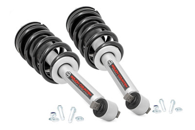 Upgrade Your Ride Without Sacrificing Comfort: Transform your truck's performance while keeping that smooth, factory-like ride you love. Rough Country's Performance N3 Struts are nitrogen gas charged and pre-loaded with coils, making installation a breeze - no spring compressor needed. Enjoy a hassle-free, bolt-on setup that gets you back on the road or trail in no time.Built for Performance, Tuned for Precision: These struts feature velocity-sensitive, precision-tuned valving for your specific application, offering infinitely variable damping that automatically adapts to changing road conditions. The result? Consistent, reliable performance whether you're cruising city streets or navigating rugged terrain.Maximum Control. Minimal Wear: With an oversized 1 3/8-inch bore, these struts deliver increased fluid capacity and faster shock response. The low-friction shock oil ensures smooth damping while reducing internal wear, and the hardened, chrome-plated piston rod offers superior corrosion resistance. Add in the leak-proof piston seal, and you've got a setup built to last.Style That Performs: The sleek silver powder coat finish adds a clean, high-end look to your build while providing corrosion resistance that holds up in any environment. And with improved road grip and enhanced tire-to-surface contact, you'll feel the difference in stability and control from the first mile.Confidence in Every Ride: Designed to perfectly match your lift kit, these struts deliver OE-style handling and responsiveness with no compromise in comfort. Plus, they're backed by Rough Country's 3-Year Limited Warranty - because performance should come with peace of mind.