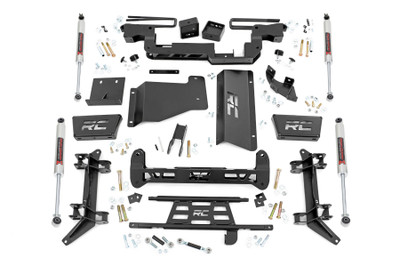 Take your truck to the next level with Rough CountryΓÇÖs 6in Lift Kit for 1988-2000 GM 2500 Pickups! This all-inclusive kit has everything you need for a total transformation. Designed to elevate your ride and give you serious off-road capabilities, this kit boosts your truckΓÇÖs ground clearance, allowing you to run up to 35x12.50 tires!Retains stock track width: Maintains your truck's factory track width for optimal handling and stability, giving you a smooth, controlled driving experience both on and off the road.Increased ground clearance: Boost your ground clearance for superior off-road capability and obstacle clearance, helping you navigate tough trails with ease.Fabricated blocks: Stronger & longer lifespan: Featuring high-strength fabricated blocks, this kit offers enhanced durability compared to cast alternatives, ensuring long-lasting performance and reliability.RC laser cut logos: Torsion bar drop brackets & front skid plate come with custom RC laser-cut logos for added style and brandingΓÇöbecause your truck should look as tough as it performs.Configurable Shock Options: Choose from N3, V2 Monotube, or M1 Monotube shocksΓÇötailor your ride's performance to your exact needs, whether you're cruising the highway or conquering the toughest trails.Rough Country 6in Lift Kit for 88-98 GM 2500 Pickups is the perfect upgrade for anyone seeking power, performance, and style. With enhanced ground clearance, rugged durability, and customizable shock options, this kit will transform your truck into an unstoppable off-road machine.