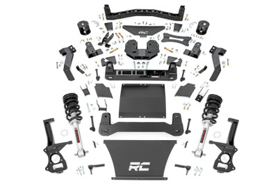 Take your Chevrolet/GMC Tahoe/Yukon to the next level with Rough Country's 6-inch Suspension Kit. Designed to give you the bold stance and off-road capability you crave, this all-inclusive kit has everything you need to get your vehicle ready for the toughest trails. Whether you're heading to the mudholes or simply want to stand out, this kit provides the ultimate performance and style.Engineered for Precision and Performance: Enjoy a leveled stance with the kitΓÇÖs expertly engineered features, including 100% precision laser-cut materials for a flawless fit and long-lasting durability, effortless installation with no need for strut disassembly or a compressor, and a set of beefy lifted knuckles designed for optimum geometry. The included lifted rear strut spacers are perfectly dialed in, providing enhanced driving stability on any terrain.Uncompromised Comfort and Capability: Rough CountryΓÇÖs 6-inch Suspension Lift doesnΓÇÖt just enhance your vehicleΓÇÖs appearanceΓÇöit also preserves factory ride quality, allowing you to run up to 35-inch tires with the correct backspacing. And with Rough CountryΓÇÖs Limited Lifetime Replacement Guarantee, you can enjoy peace of mind with every ride.DonΓÇÖt settle for ordinaryΓÇöexperience the ultimate off-road performance with Rough CountryΓÇÖs 6-inch Suspension Kit. Equip your Tahoe/Yukon with everything it needs to look and perform its best, and enjoy the journey ahead with confidence.