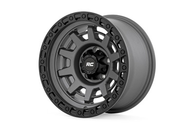 Stand-out Look. Rough Country 85 Series Gun Metal Wheels are built for maximum durability and strength with high-performance styling that ensures that it's ready to withstand anything on the street. Opting to upgrade your stock wheels will provide you with a rugged appearance and outstanding performance that you expect from Rough Country products. The 85 Series Gun Gray Metal Wheel is a must for anybody who wants to add a bold new look to make your ride stand out from the crowd.Superior Design. Our Series 85 Gunmetal Gray Wheels feature a high-quality gunmetal finish with matte black simulated bead lock and one-piece aluminum construction that delivers a strong, durable wheel. These gunmetal gray color wheels boast an aggressive design and include a Rough Country black center cap, so you can tackle the road in style. Rough Country's Gunmetal Gray/Black Wheels come with a 1-year finish and Limited Lifetime Structural Warranty.